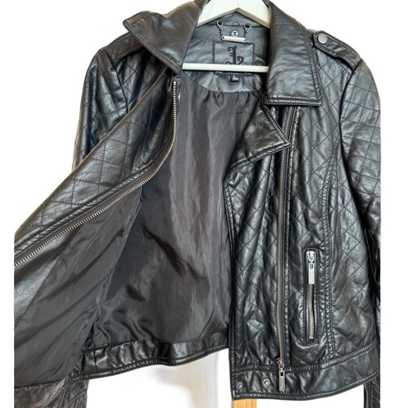 Faux Leather Moto Jacket Large Excellent Condition! - Picture 4 of 10